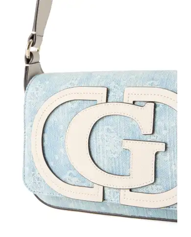 GUESS BORSA RUBY FLAP SHOULDER CIELO