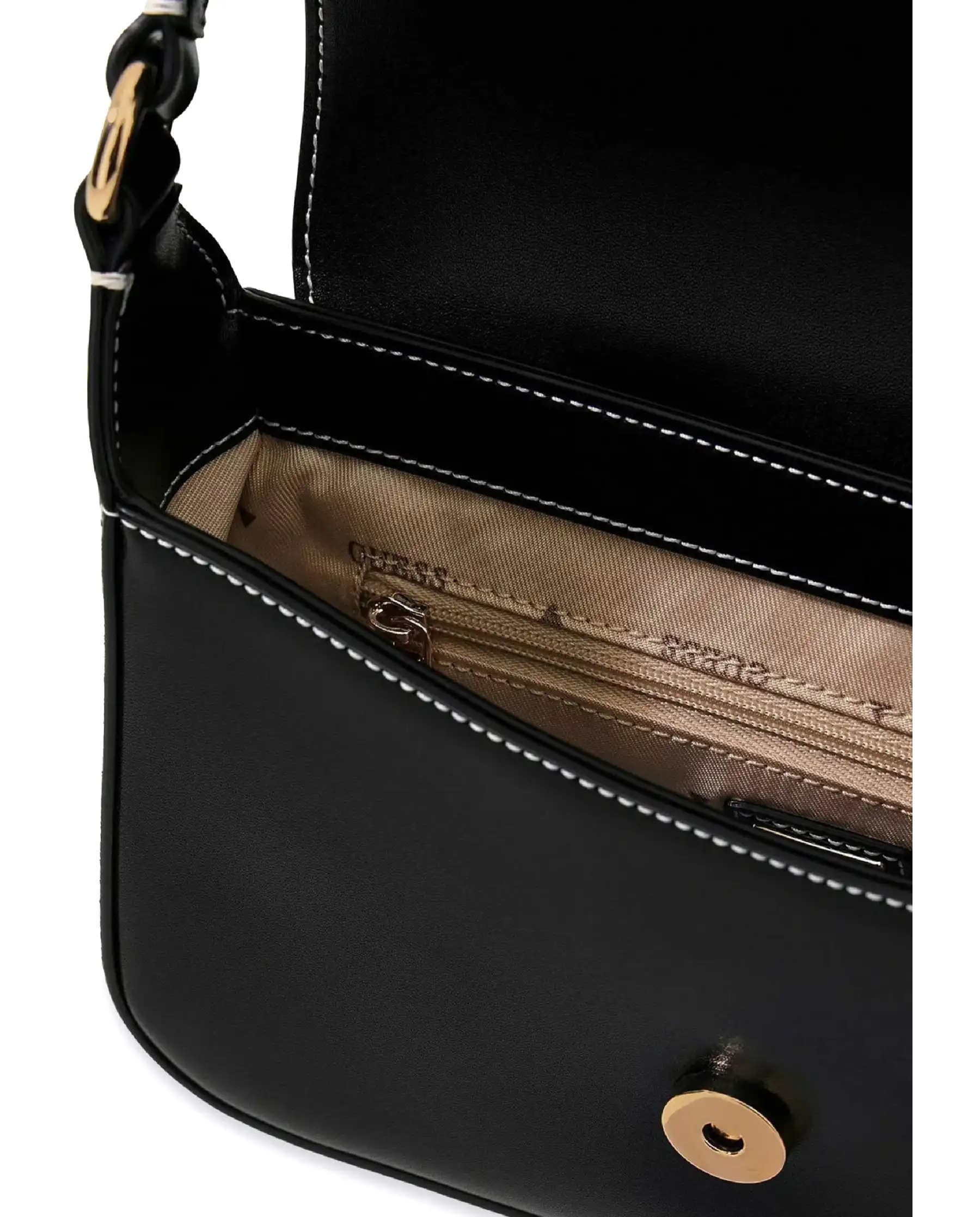 GUESS BORSA RUBY FLAP SHOULDER NERO