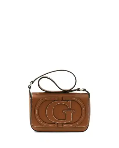 GUESS BORSA RUBY FLAP SHOULDER COGNAC