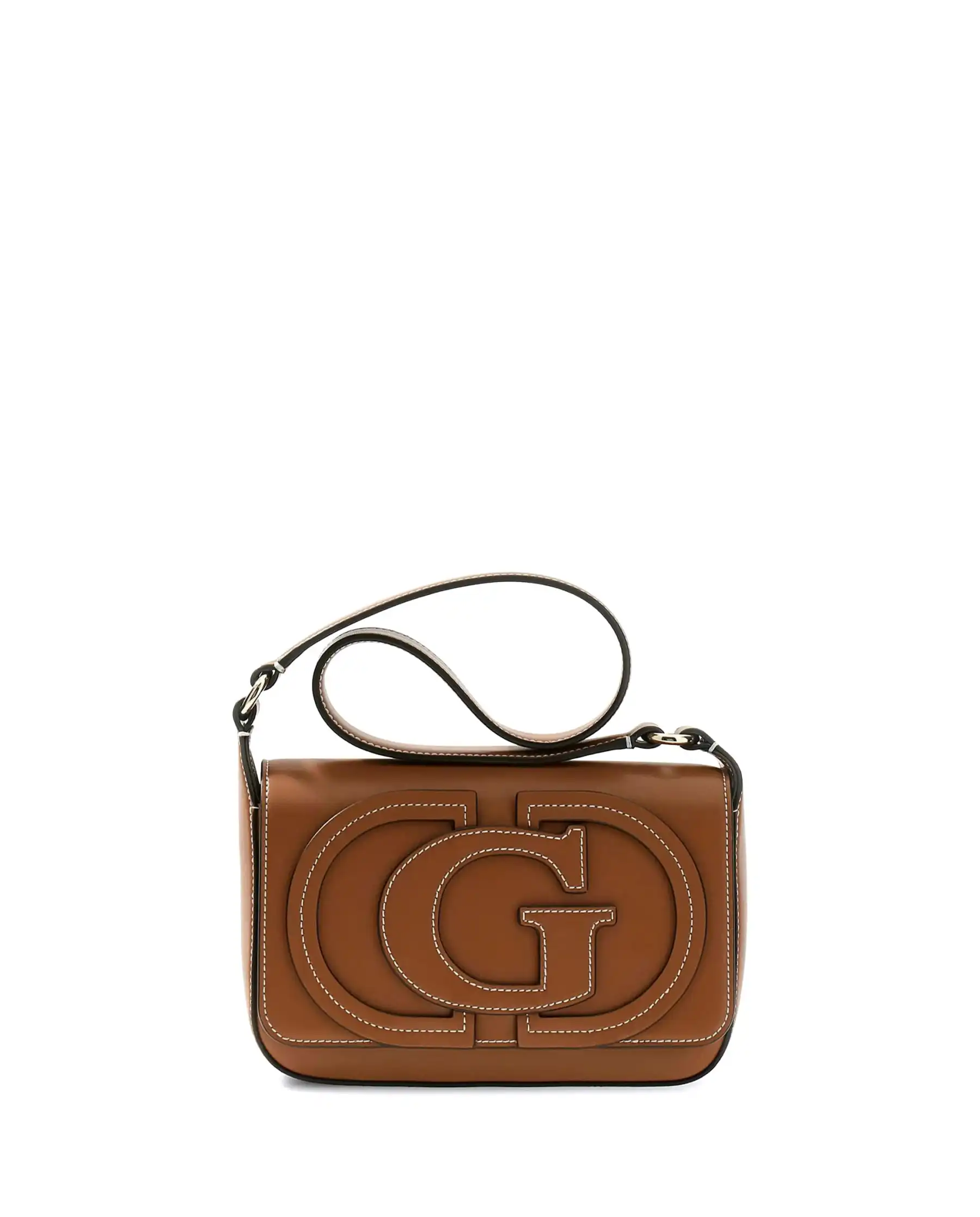 GUESS BORSA RUBY FLAP SHOULDER COGNAC