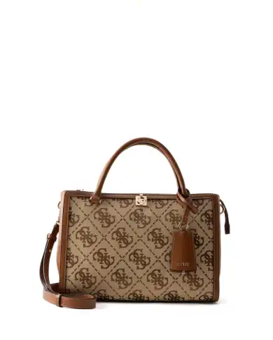 GUESS BORSA AUDREY LOGO GIRLFRIEND SATCHEL BEIGE