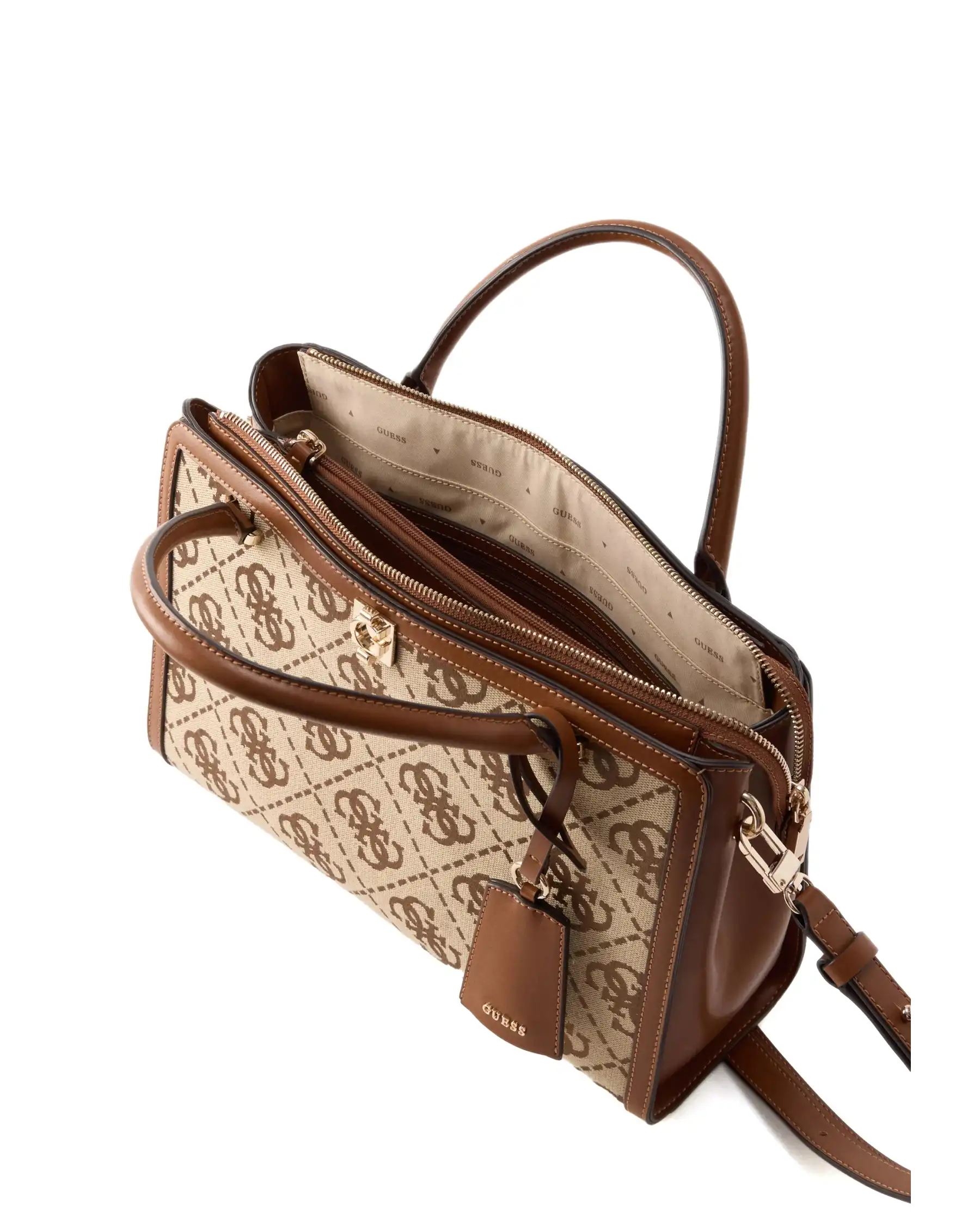 GUESS BORSA AUDREY LOGO GIRLFRIEND SATCHEL BEIGE
