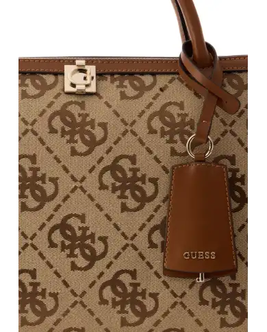 GUESS BORSA AUDREY LOGO GIRLFRIEND SATCHEL BEIGE