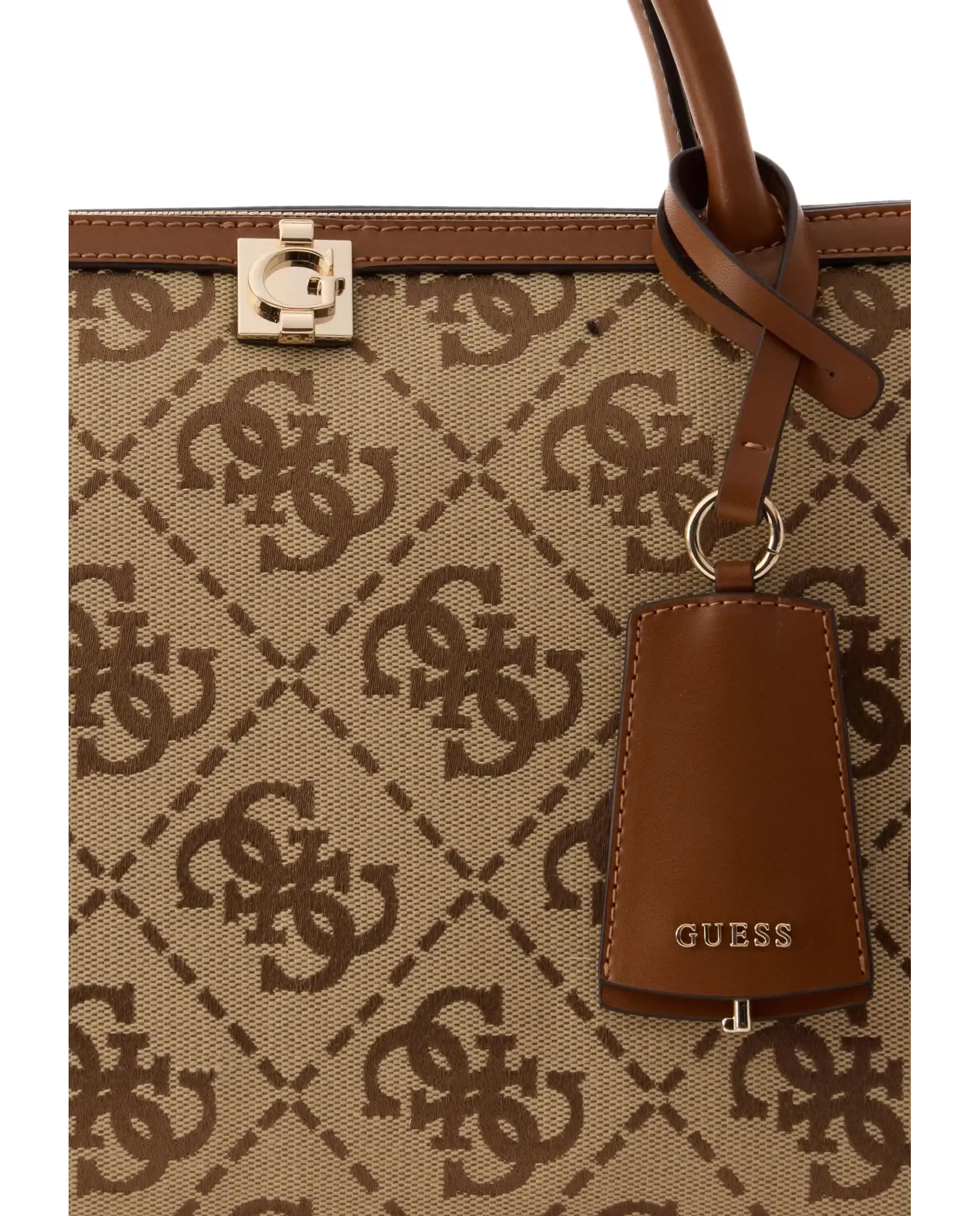 GUESS BORSA AUDREY LOGO GIRLFRIEND SATCHEL BEIGE