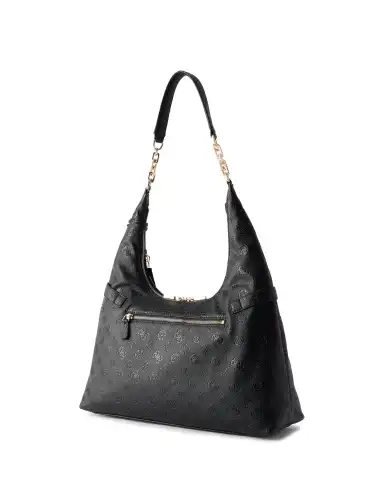 GUESS BORSA ELLA LOGO HOBO NERO