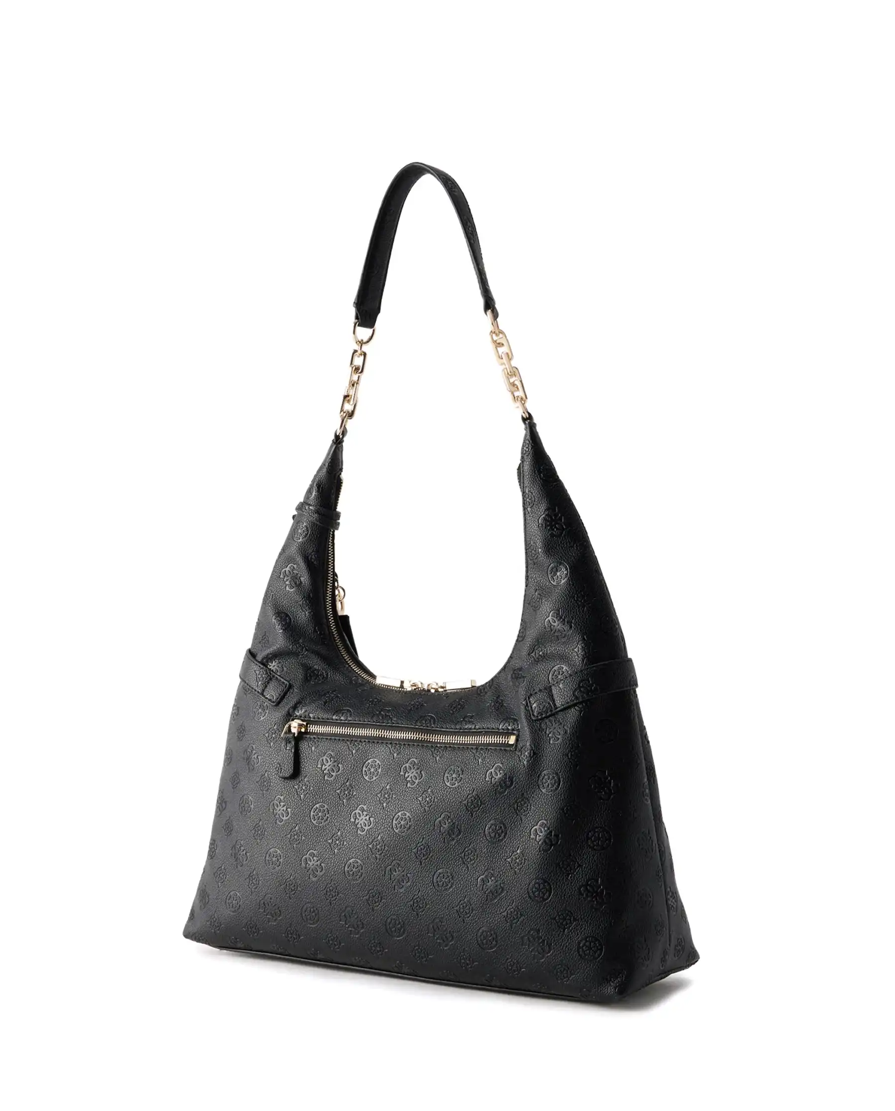 GUESS BORSA ELLA LOGO HOBO NERO