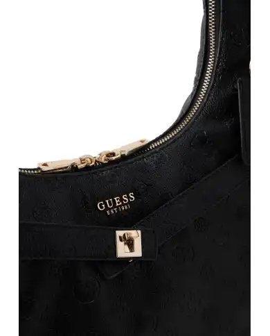 GUESS BORSA ELLA LOGO HOBO NERO