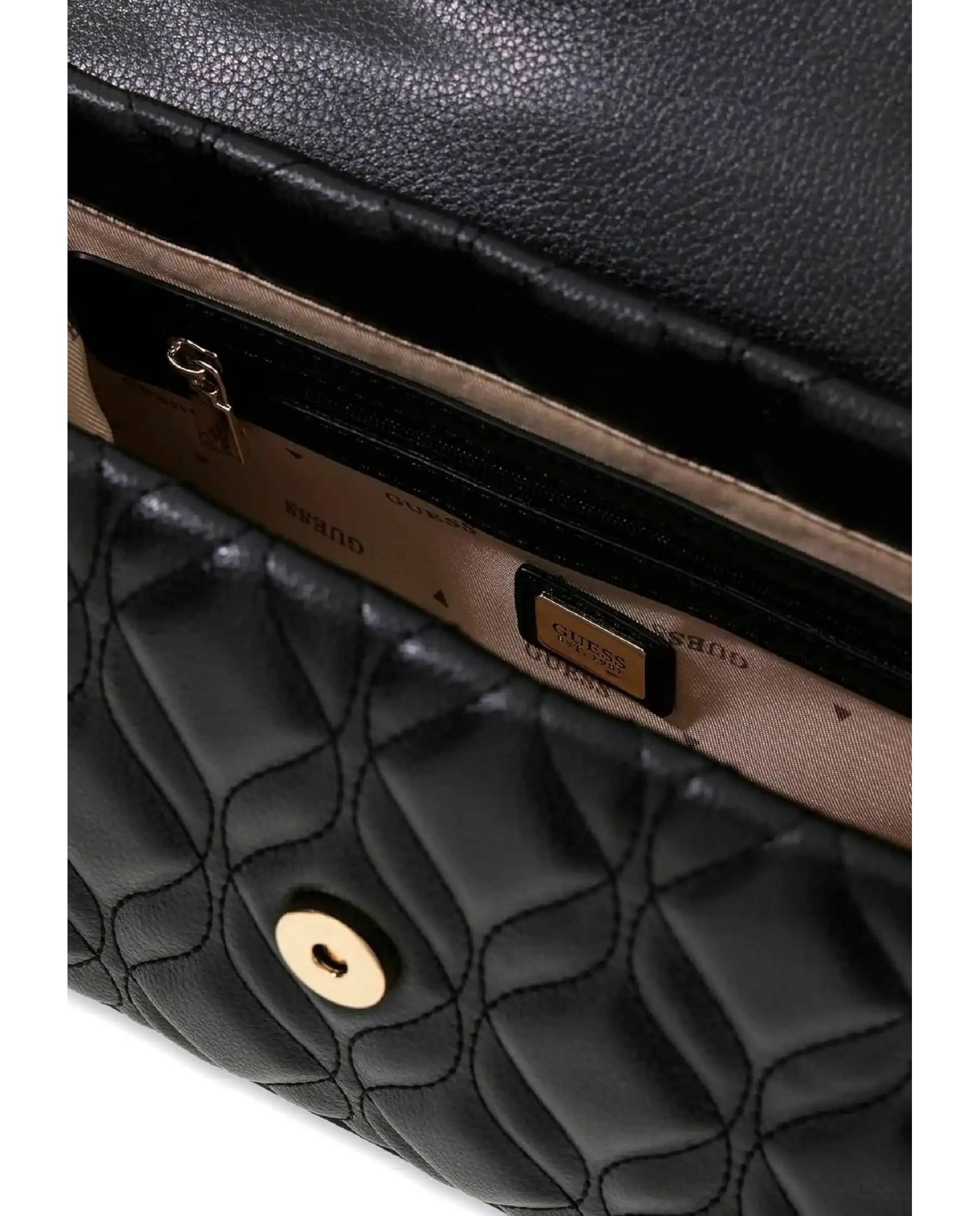 GUESS BORSA MAXINE FLAP CROSSBODY NERO