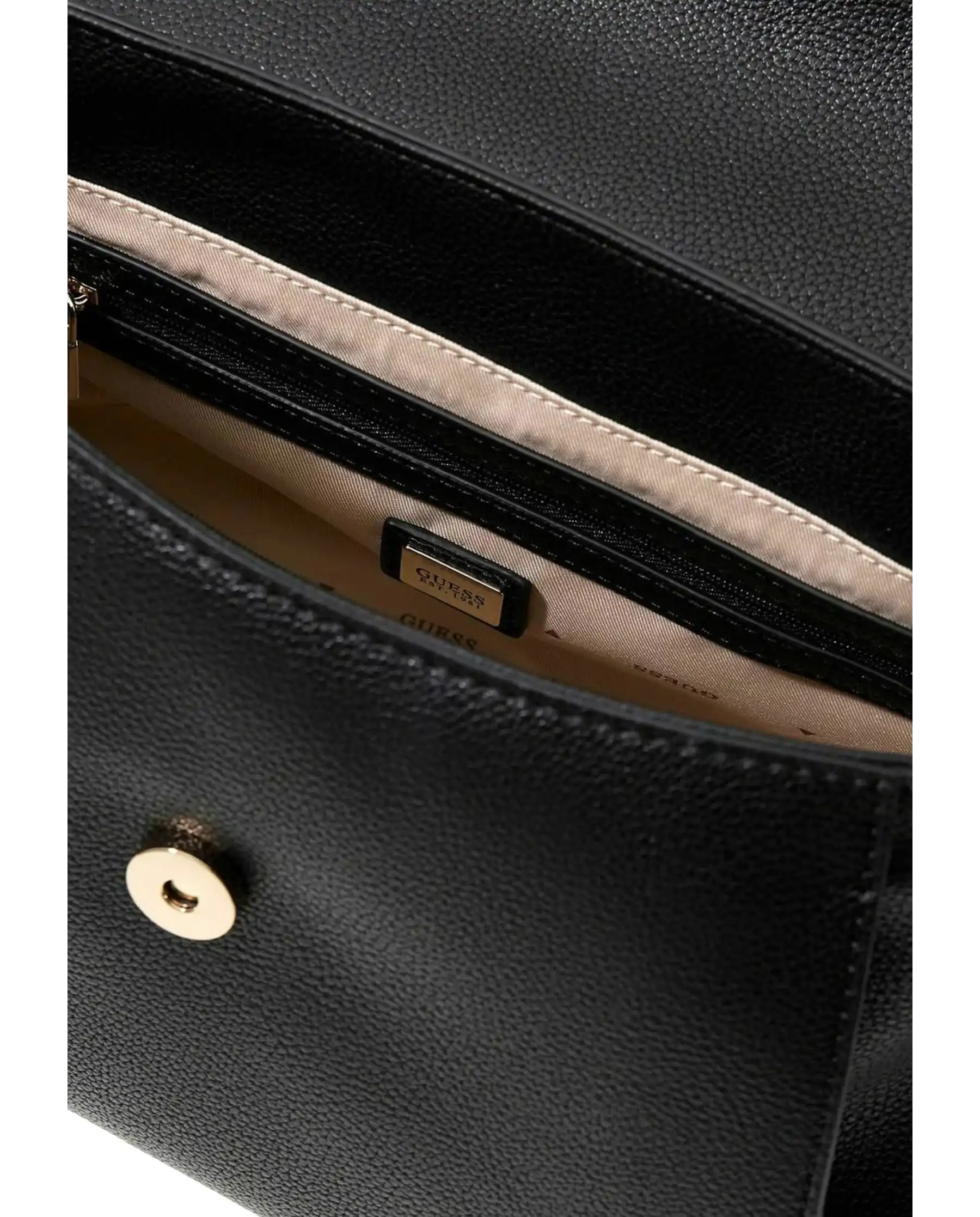 GUESS BORSA DEVON TOP HANDLE FLAP BLACK