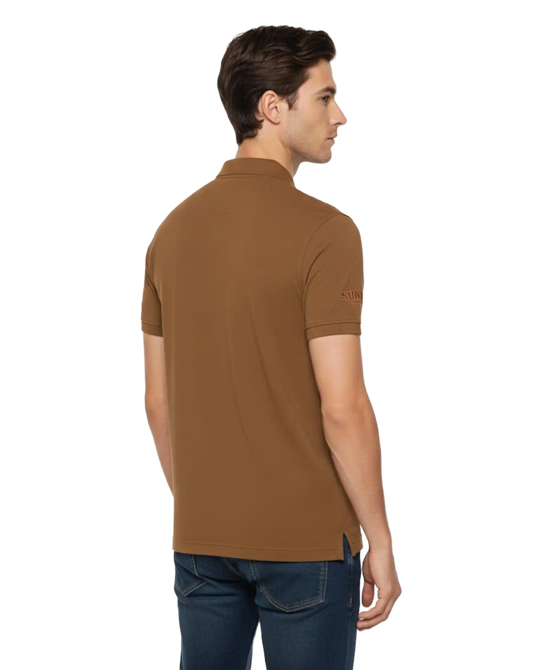 SUN 68 POLO JERSEY BEACH MARRONE