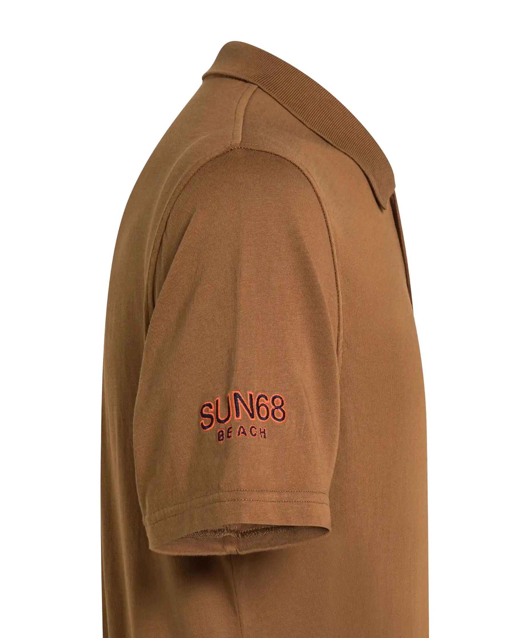 SUN 68 POLO JERSEY BEACH MARRONE