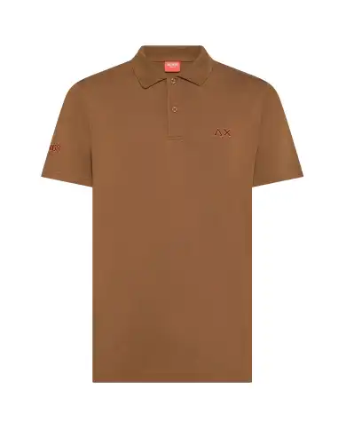 SUN 68 POLO JERSEY BEACH MARRONE