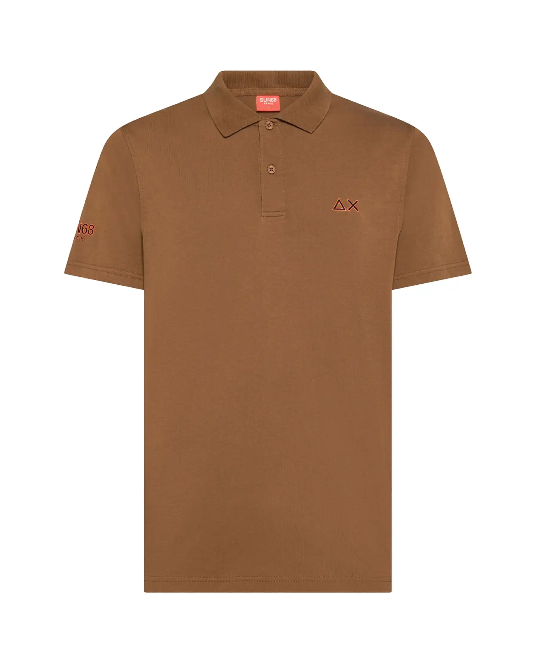 SUN 68 POLO JERSEY BEACH MARRONE