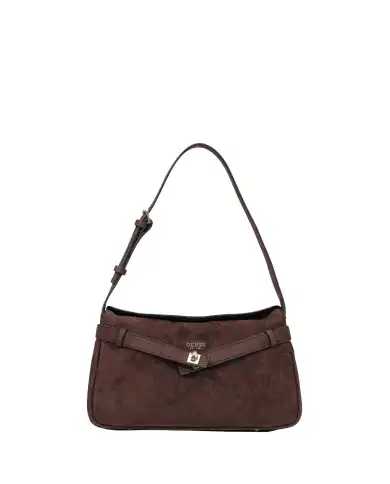 GUESS BORSA ELLA SHOULDER MARRONE