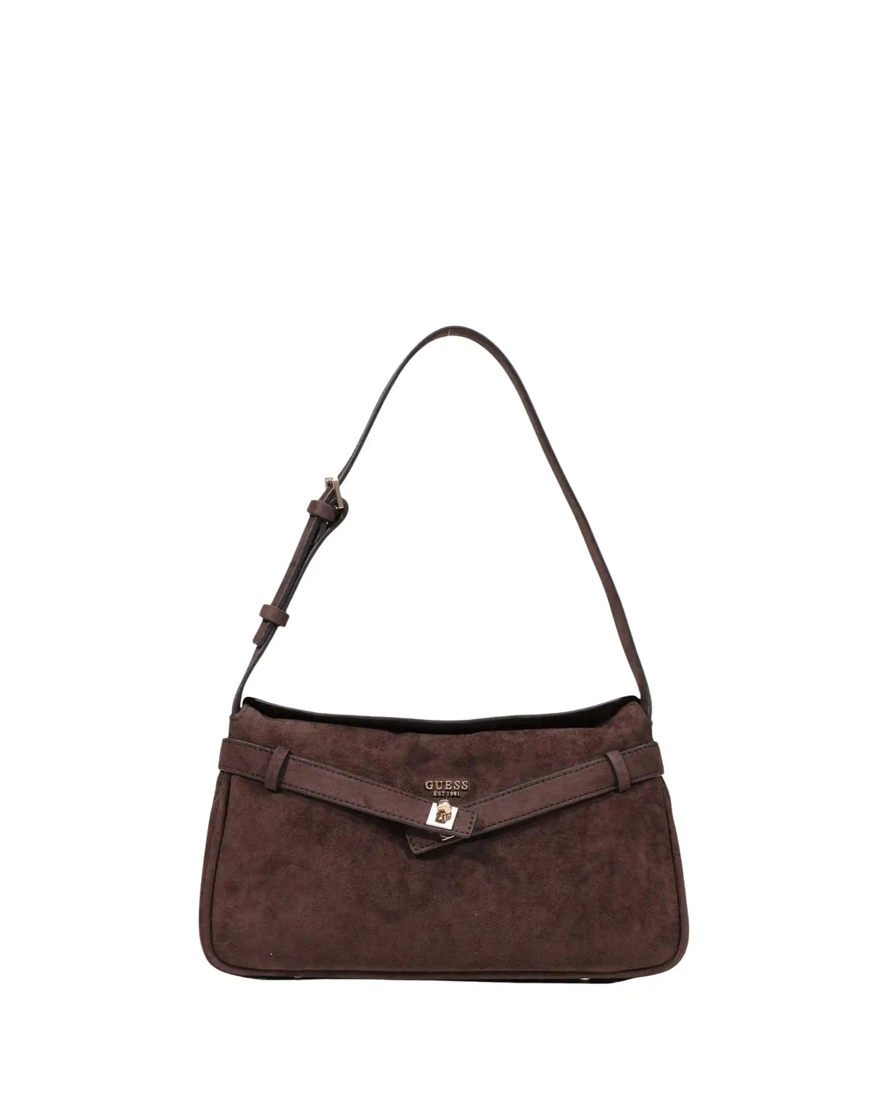 GUESS BORSA ELLA SHOULDER MARRONE