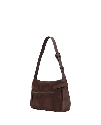 GUESS BORSA ELLA SHOULDER MARRONE