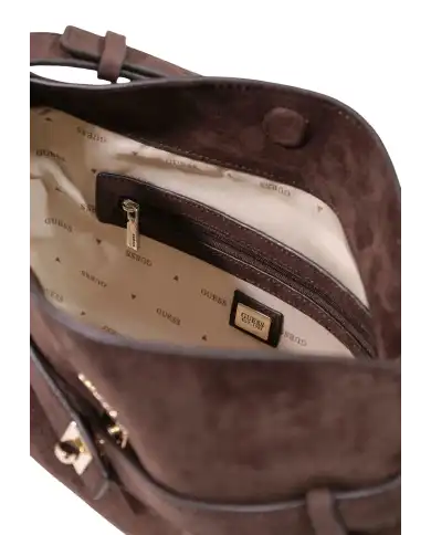 GUESS BORSA ELLA SHOULDER MARRONE