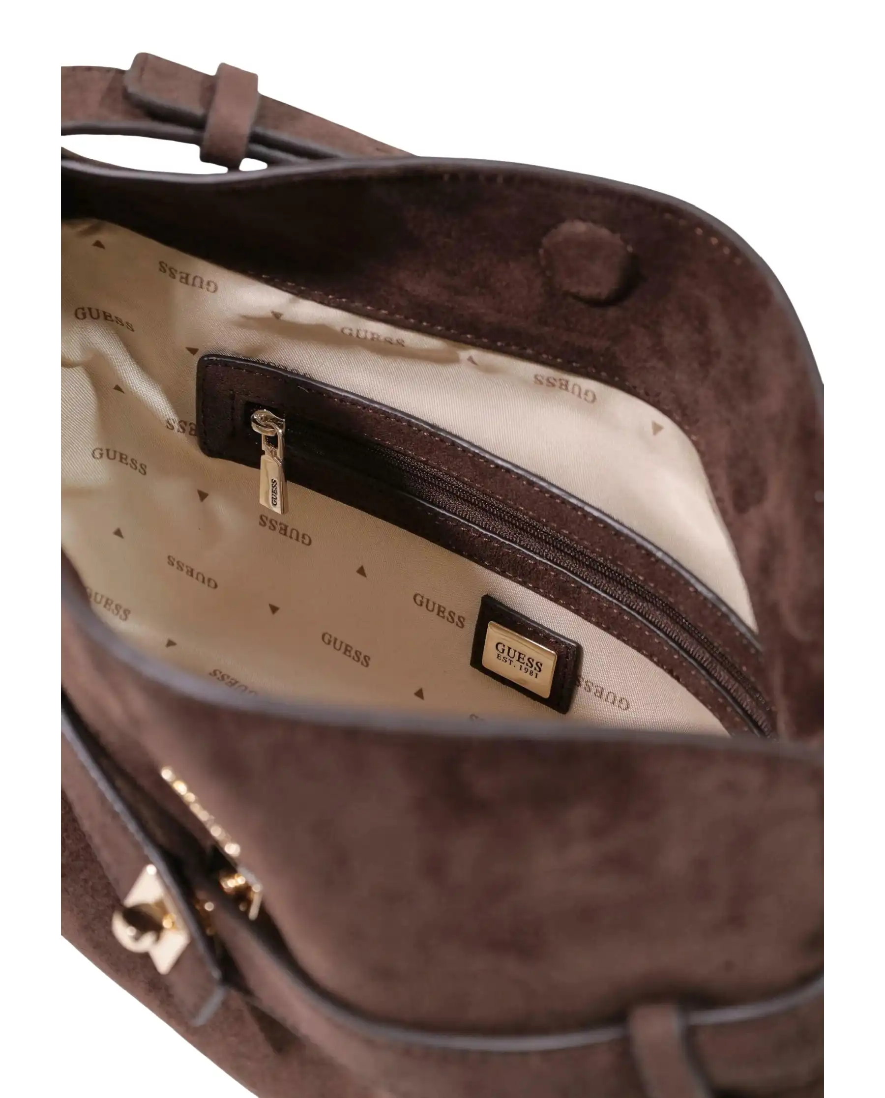 GUESS BORSA ELLA SHOULDER MARRONE