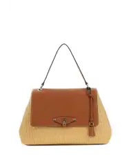 GUESS BORSA MAGGIE STRAW LARGE BEIGE