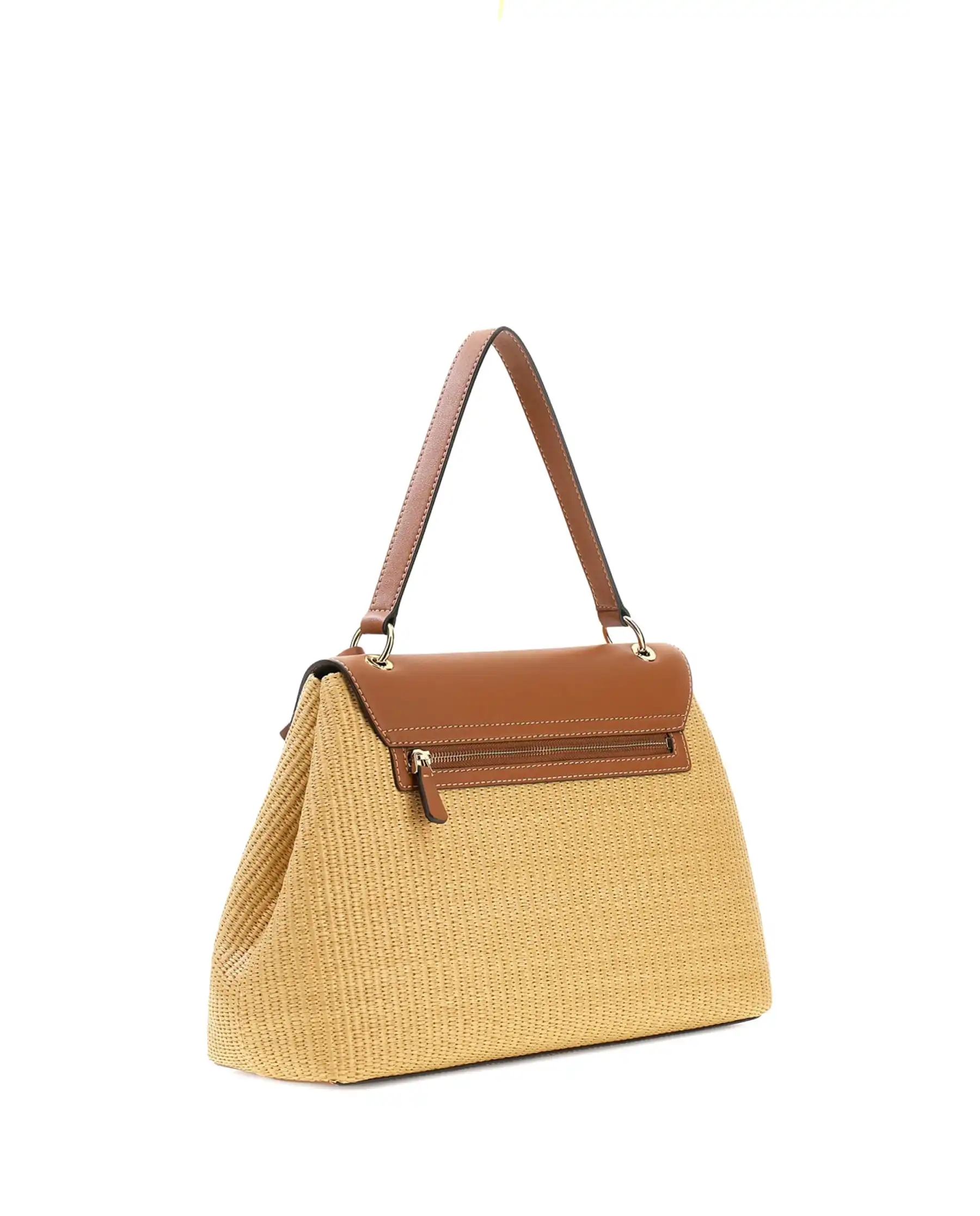 GUESS BORSA MAGGIE STRAW LARGE BEIGE