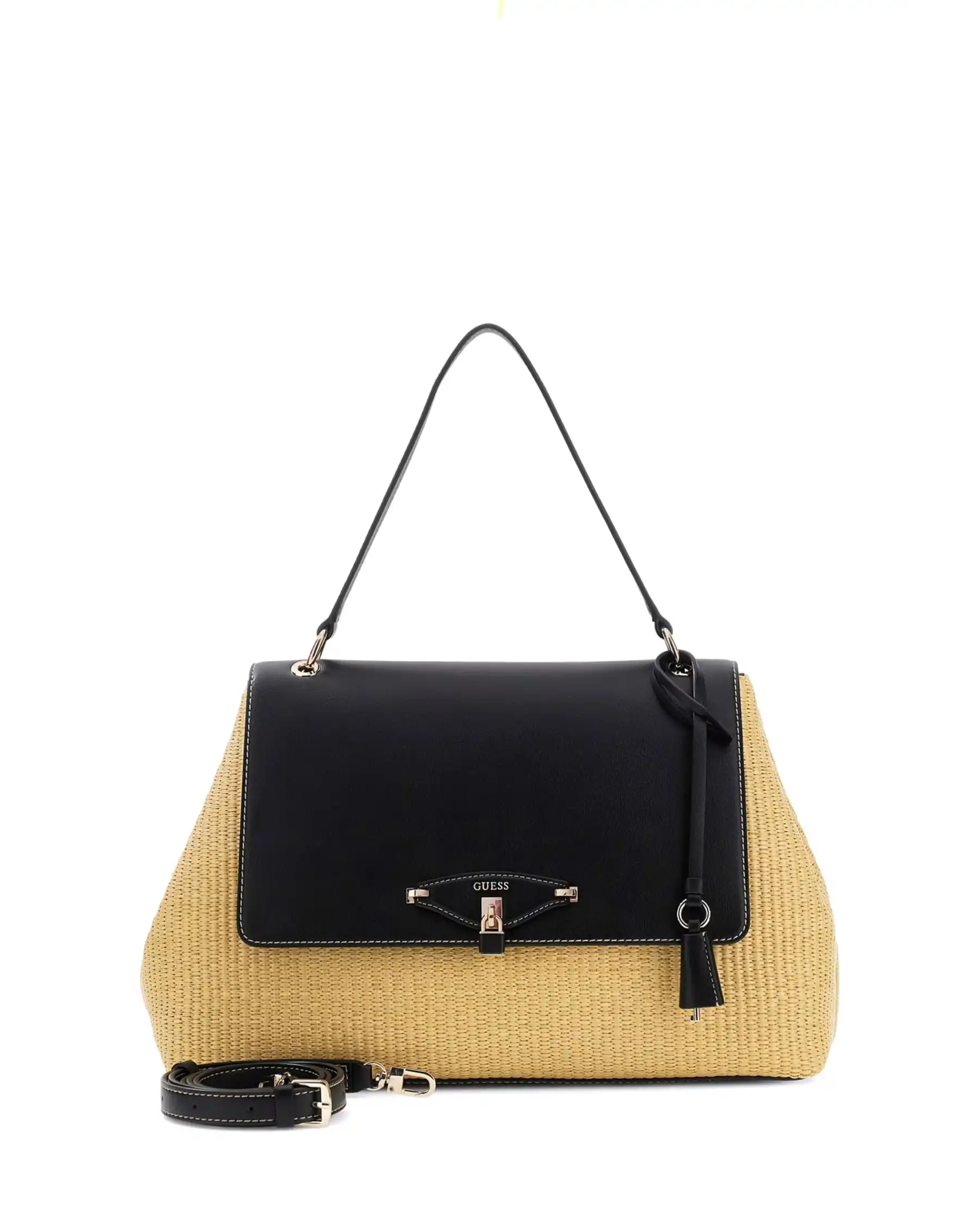 GUESS BORSA MAGGIE STRAW LARGE BEIGE
