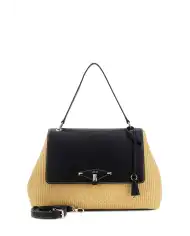 GUESS BORSA MAGGIE STRAW LARGE BEIGE