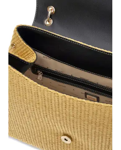 GUESS BORSA MAGGIE STRAW LARGE BEIGE