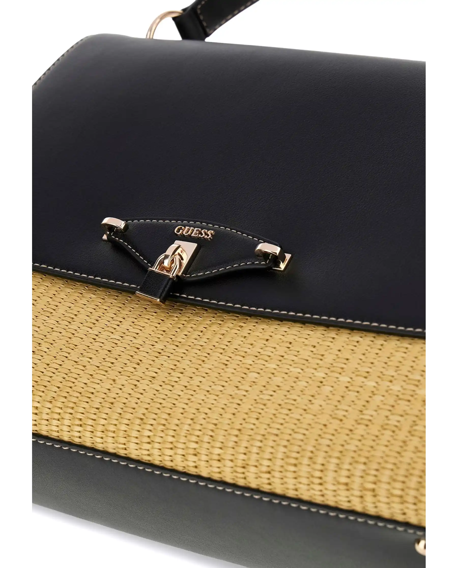 GUESS BORSA MAGGIE STRAW LARGE BEIGE