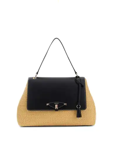 GUESS BORSA MAGGIE STRAW LARGE BEIGE