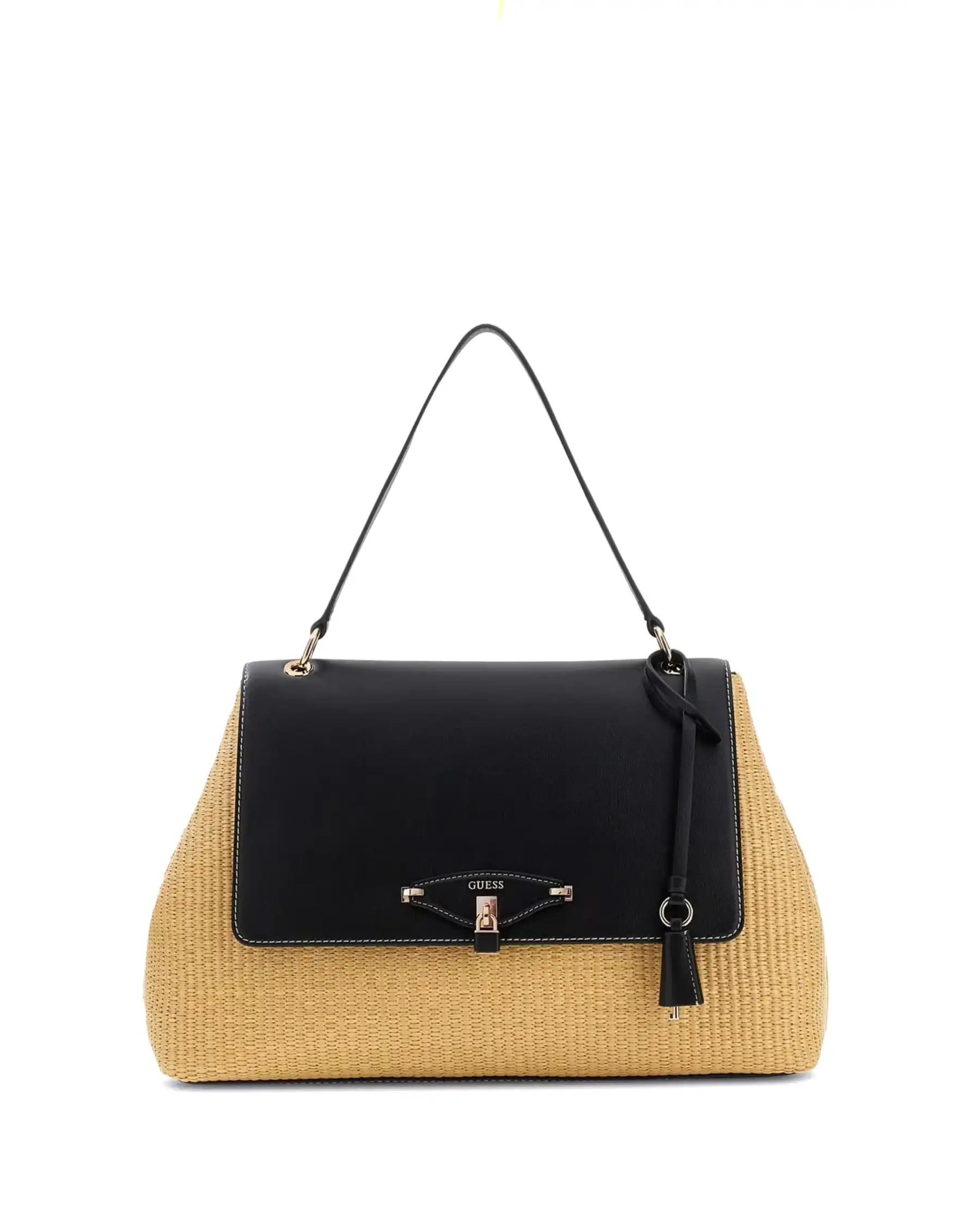 GUESS BORSA MAGGIE STRAW LARGE BEIGE