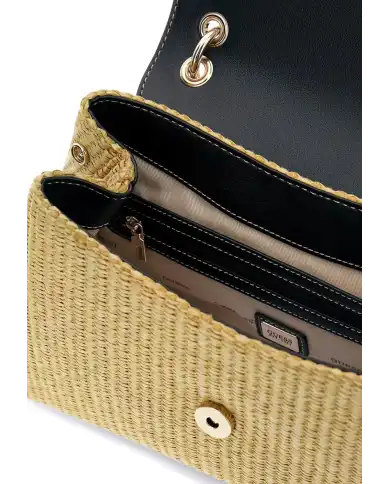 GUESS BORSA MAGGIE STRAW FLAP SHOULDER BEIGE