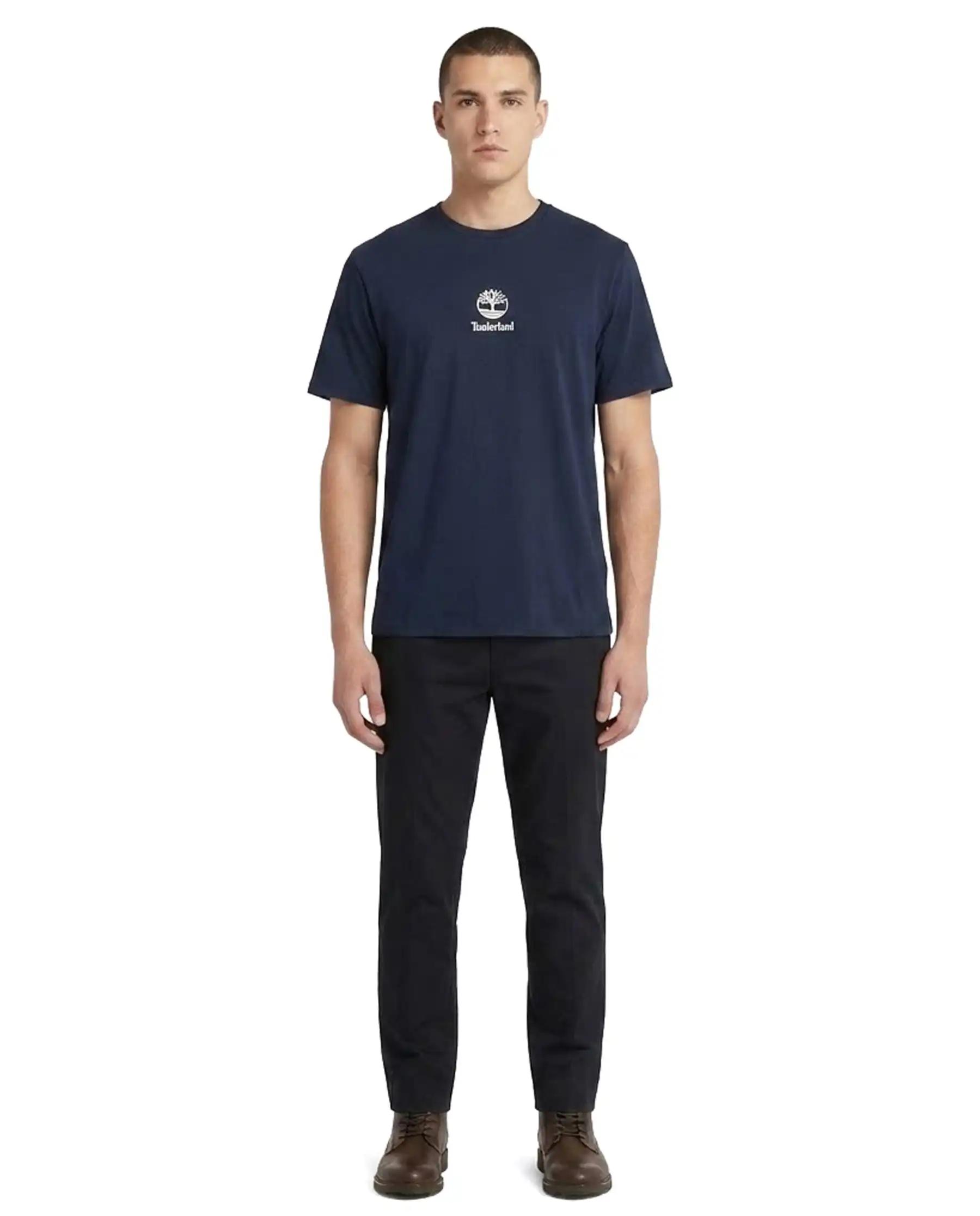 TIMBERLAND T-SHIRT STACK LOGO BLU