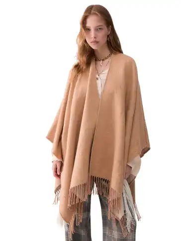 LIU JO PONCHO EMBOSSED CAMMELLO