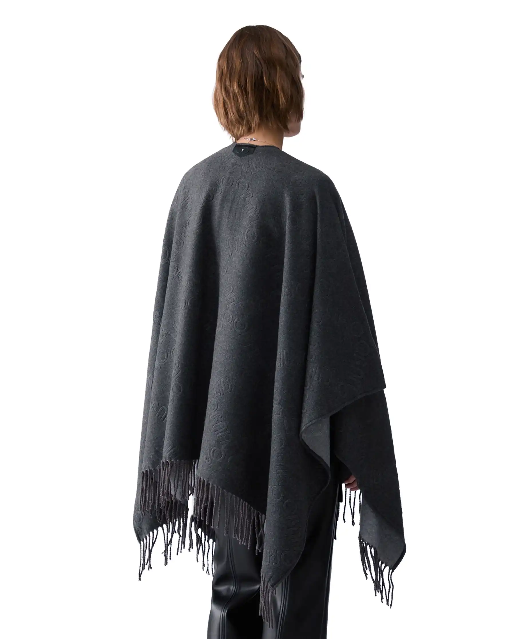 LIU JO PONCHO EMBOSSED ANTRACITE