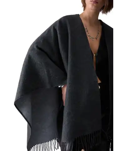 LIU JO PONCHO EMBOSSED ANTRACITE