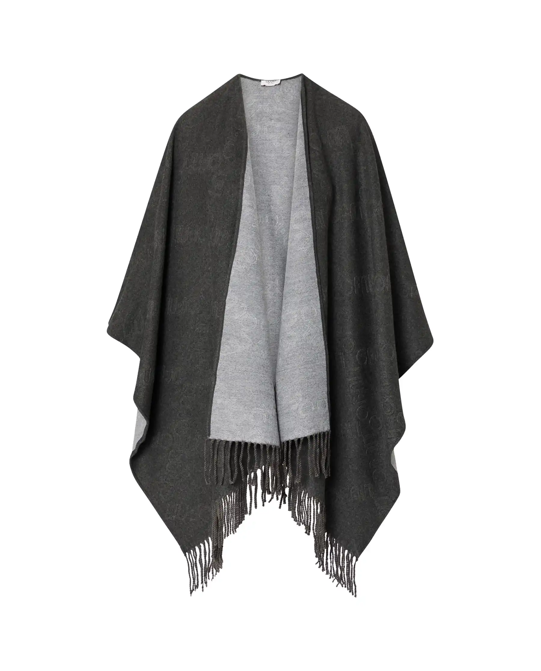 LIU JO PONCHO EMBOSSED ANTRACITE