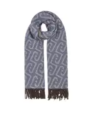 LIU JO STOLA DOUBLE NEW LOGO CHAIN BLU DENIM