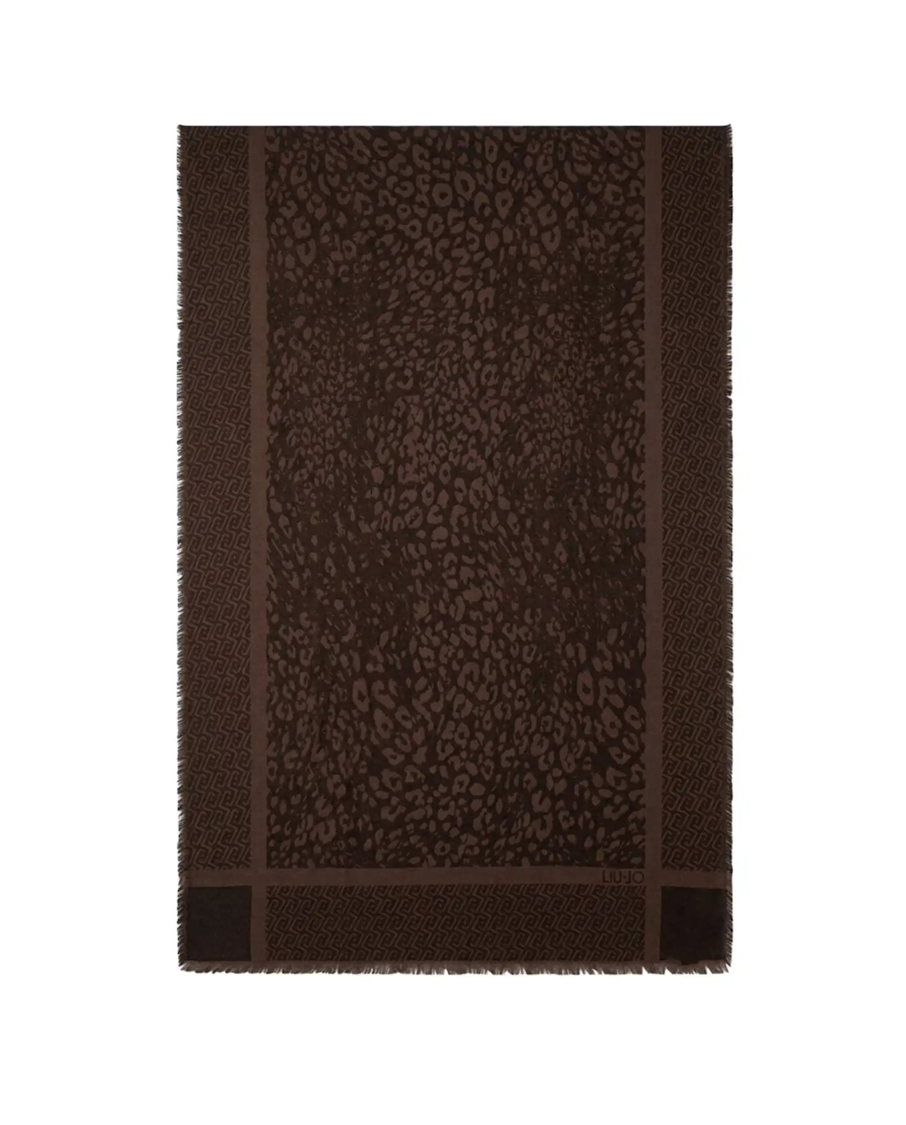 LIU JO STOLA JACQUARD ANIMALIER MARRONE