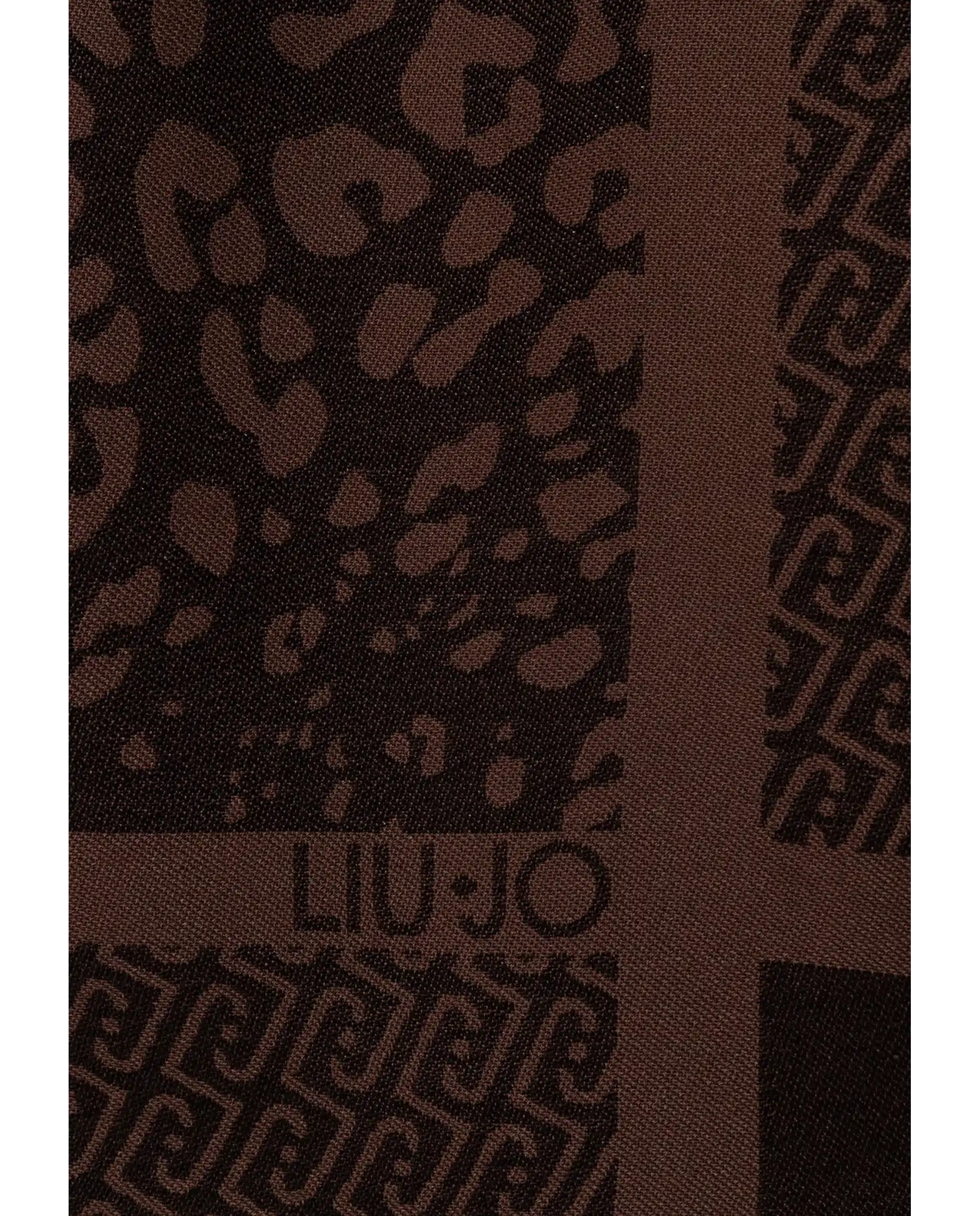 LIU JO STOLA JACQUARD ANIMALIER MARRONE