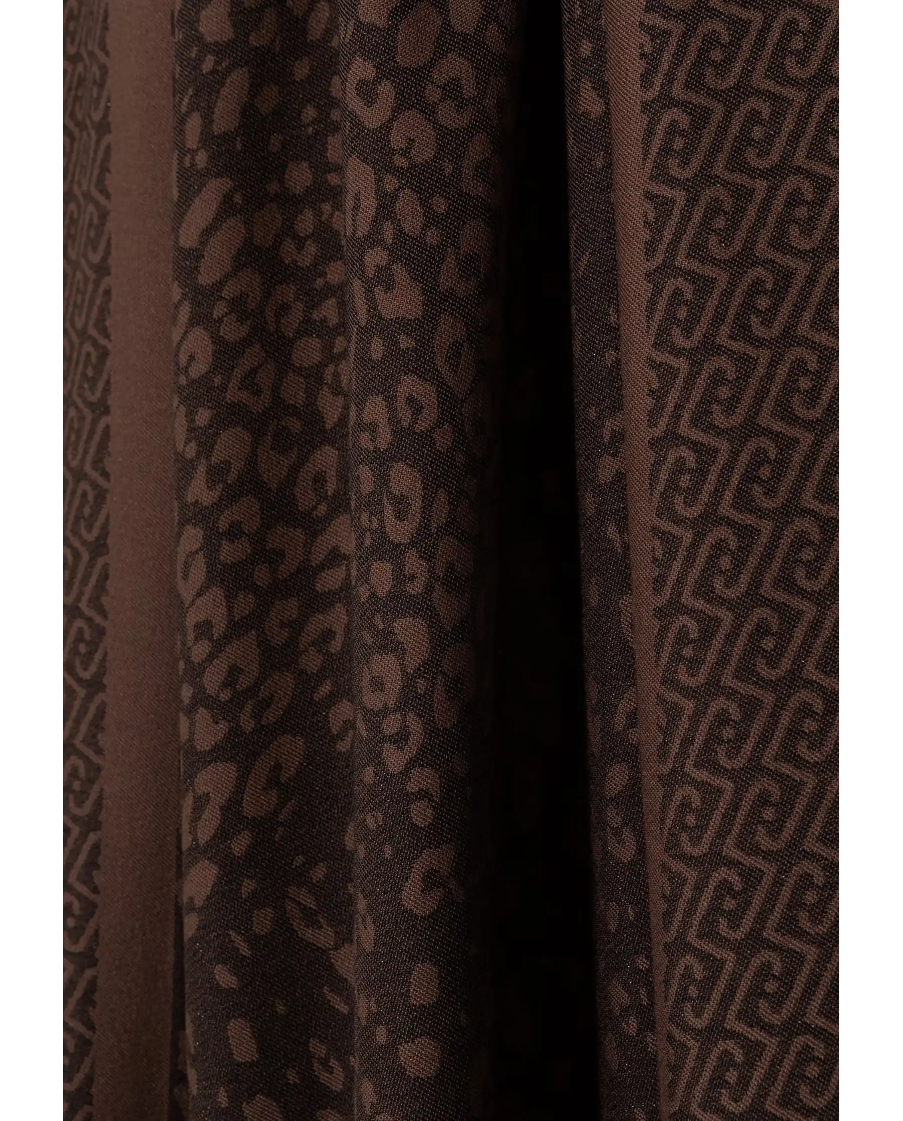 LIU JO STOLA JACQUARD ANIMALIER MARRONE