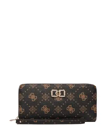 GUESS PORTAFOGLIO EMELIE LOGO SLG LARGE MARRONE