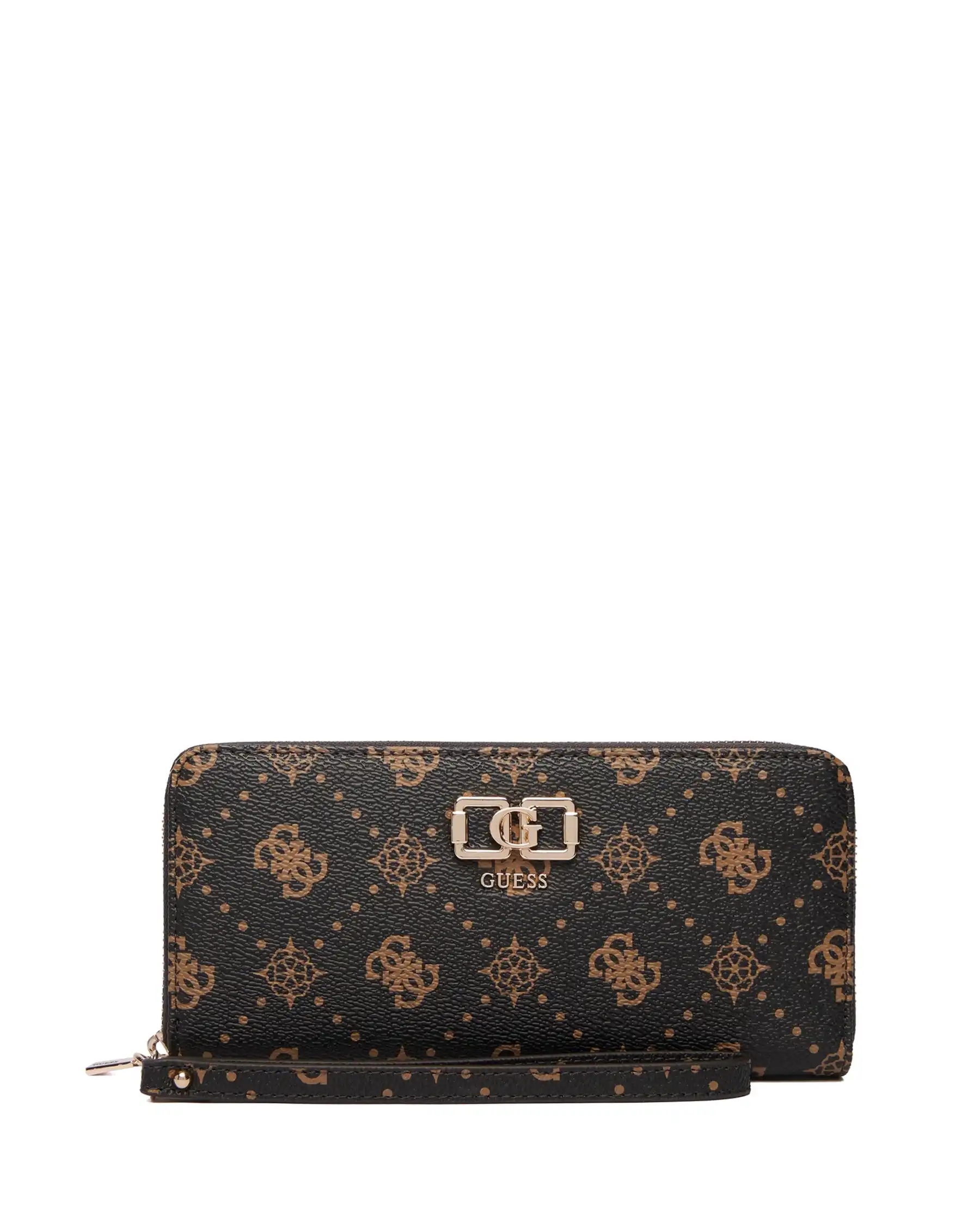 GUESS PORTAFOGLIO EMELIE LOGO SLG LARGE MARRONE