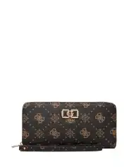 GUESS PORTAFOGLIO EMELIE LOGO SLG LARGE MARRONE