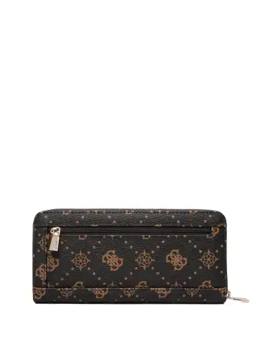 GUESS PORTAFOGLIO EMELIE LOGO SLG LARGE MARRONE