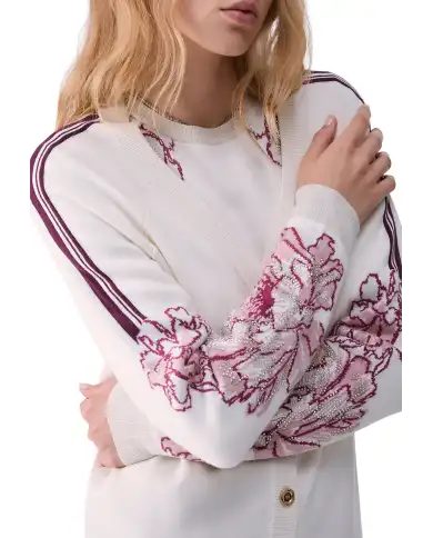 LIU JO CARDIGAN JACQUARD BIANCO