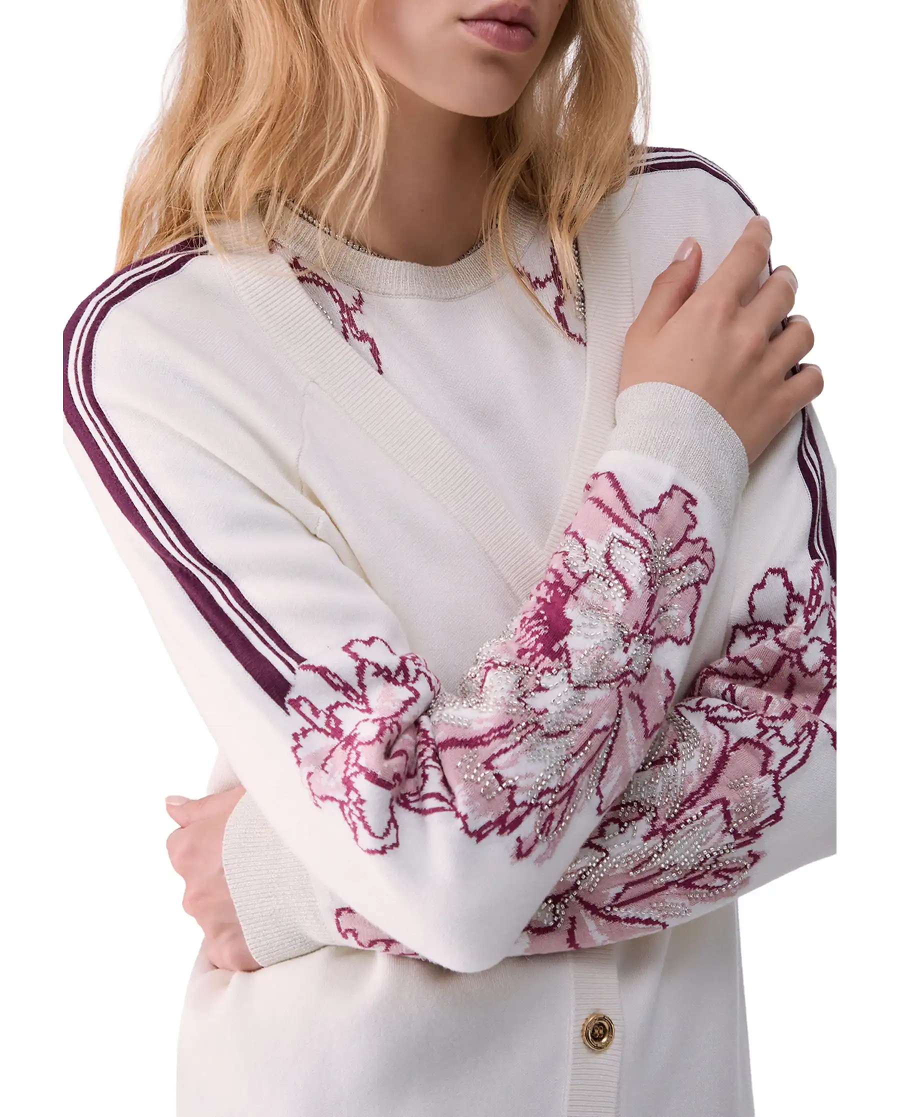 LIU JO CARDIGAN JACQUARD BIANCO