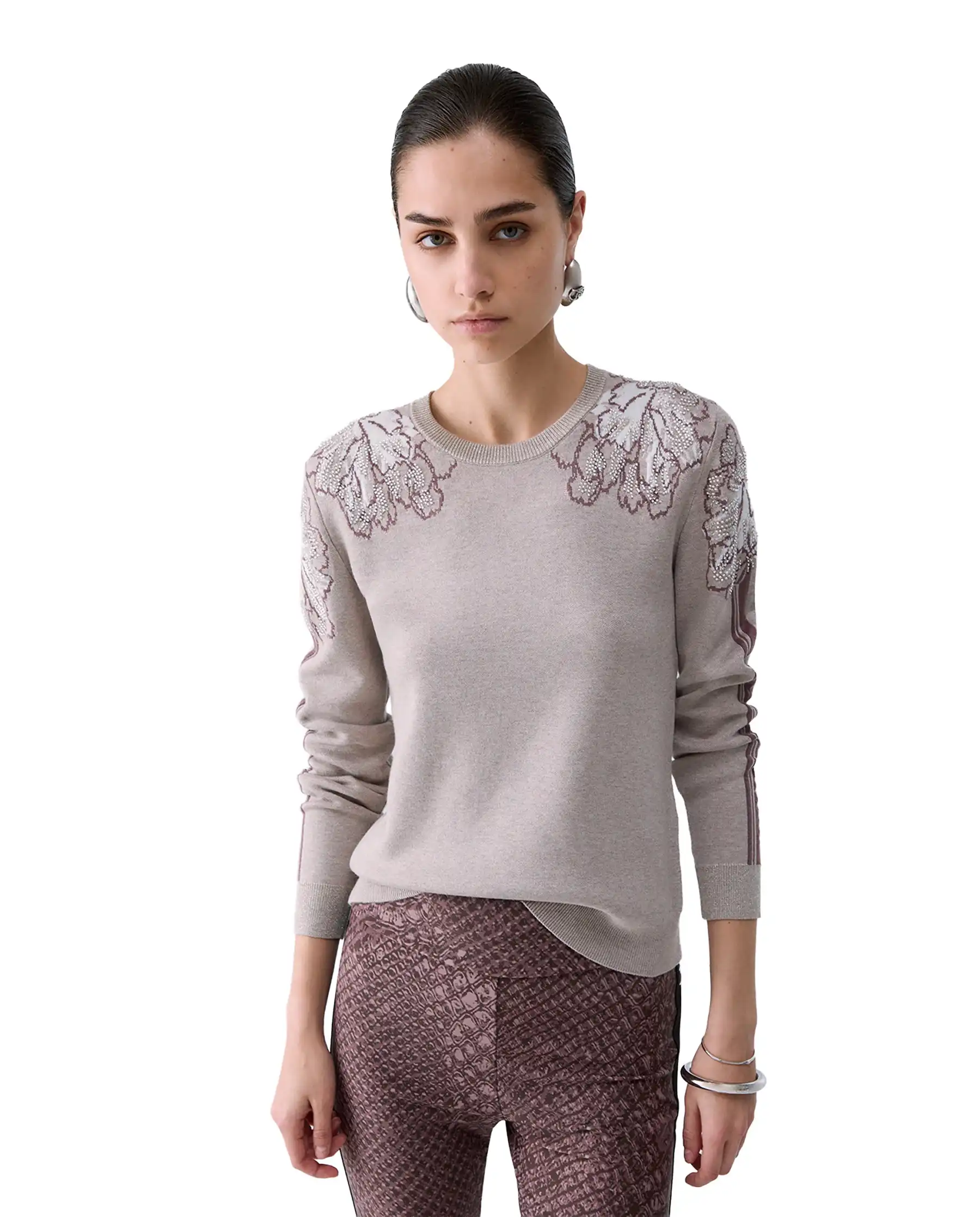 LIU JO MAGLIA JACQUARD GRIGIO