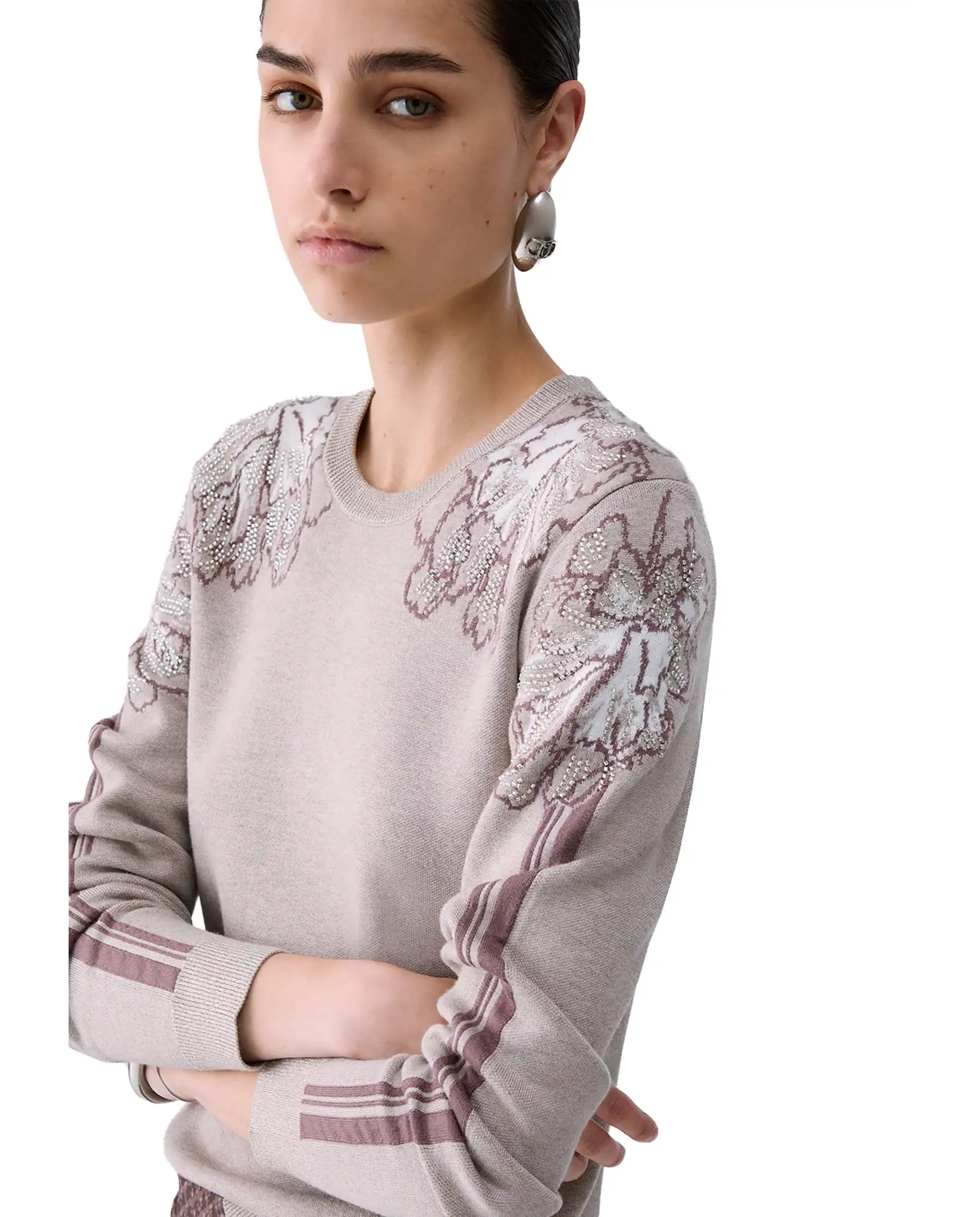 LIU JO MAGLIA JACQUARD GRIGIO