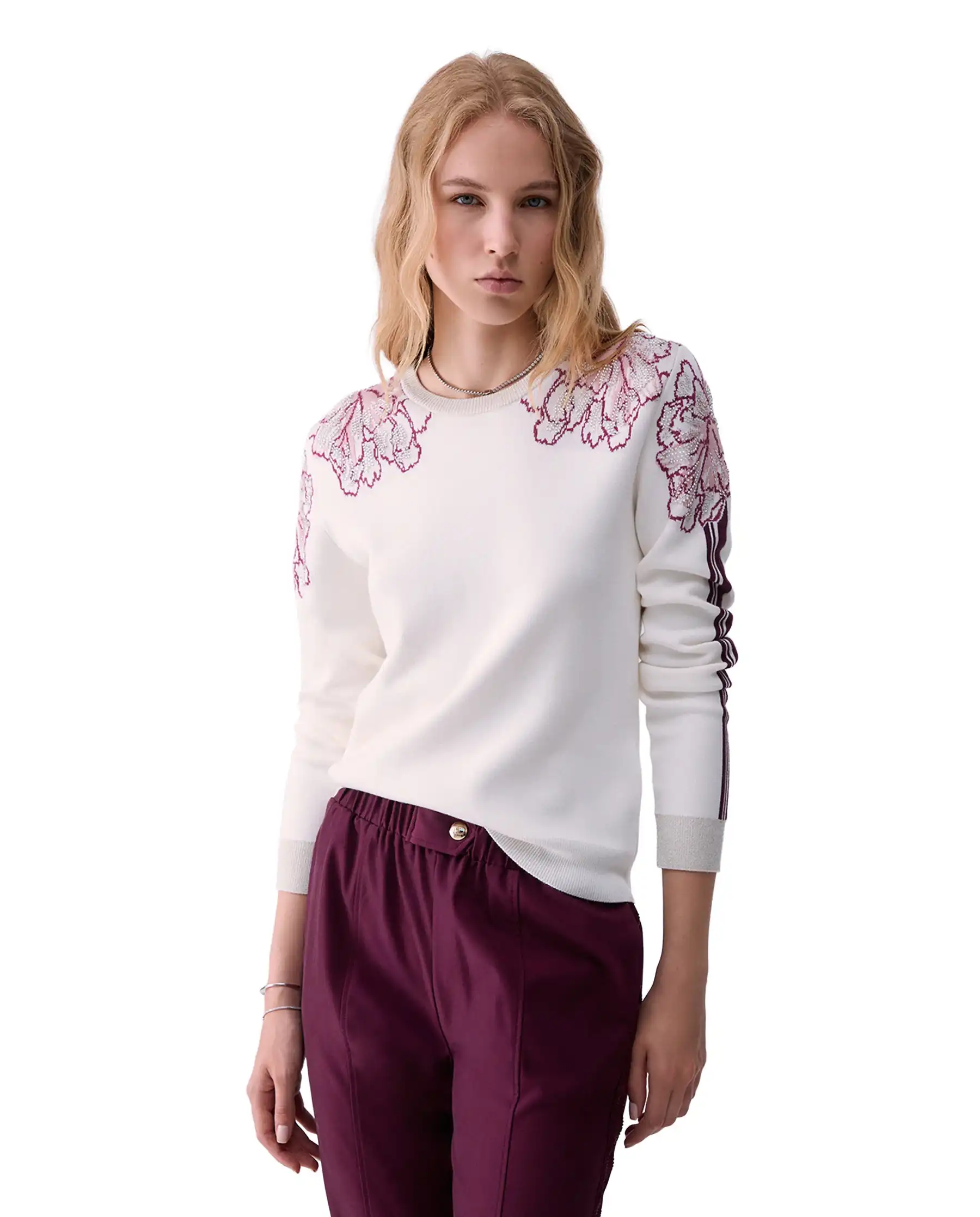 LIU JO MAGLIA JACQUARD BIANCO