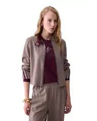 LIU JO GIACCA CON TAPE BICOLOR BEIGE